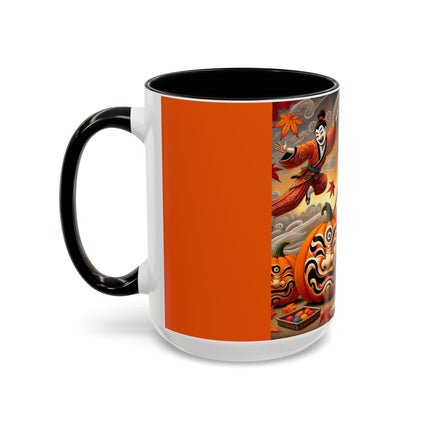 Halloween Rabbit’s Kabuki Jack-o’-Lanterns Colorful Mugs (11oz, 15oz)