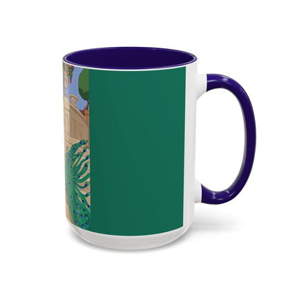 The Peacock's Admiration Colorful Mug (11oz, 15oz) – Rococo Elegance, Peacock Beauty & Garden Charm