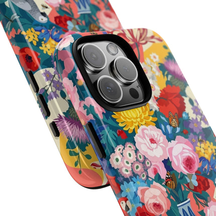 Floral Vanitas Phone Case – Parrot & Porcelain Splendor