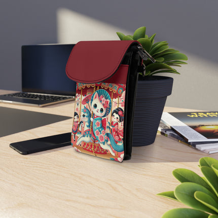 Geisha Kitten's Enchanted Carousel Ride Small Cell Phone Wallet