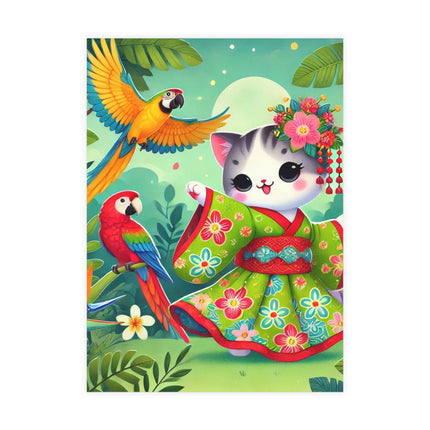 Parrot Dance of the Geisha Kitten Postcard Bundles (envelopes included) - Bundles of 10, 30, 50 Pieces