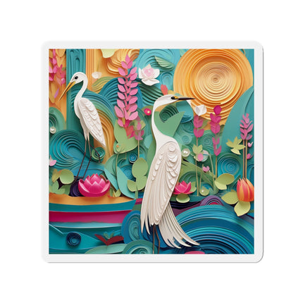 Elegant Egret Oasis Die-Cut Magnets (4 Sizes)