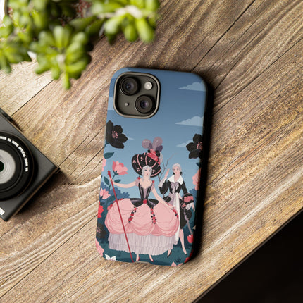🌹🎭 The Rose Masquerade Promenade Phone Case – Art Deco Floral Elegance