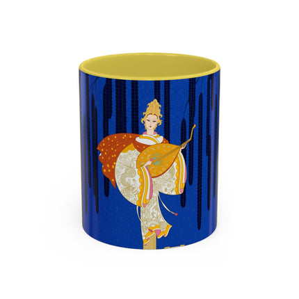 Celestial Melody Colorful Mug (11oz, 15oz) – Musical Grace, Starlit Beauty & Art Deco Elegance