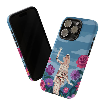 🌺👒 The Grand Flower Promenade Phone Case – Art Deco Fashion Illustration