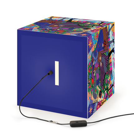 🎄✨Christmas Among The Twinkling Trees Light Cube Lamp – Art Deco Holiday Fantasy