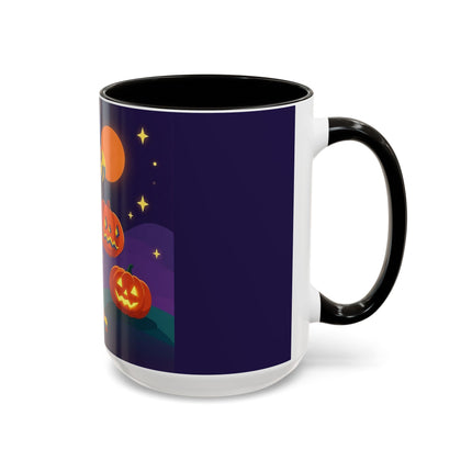 🎃🕯️ Moonlit Pumpkin Masquerade Colorful Mug – Whimsical Halloween Charm