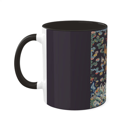 Rank Badge with Dragon with Deer Hooves Colorful Mugs, 11oz
