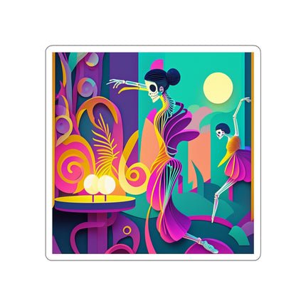 Dance of the Skeleton Ballerinas Die-Cut Stickers (5 Sizes)