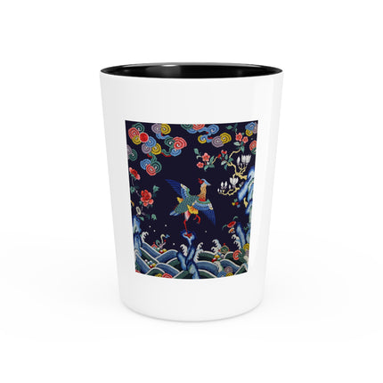 Rank Badge with Mandarin Duck Ceramic Shot Glass