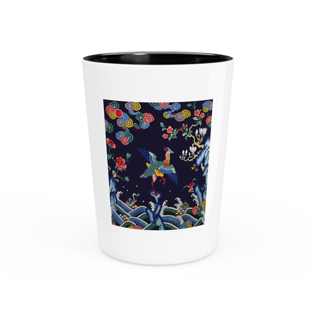 Rank Badge with Mandarin Duck Ceramic Shot Glass