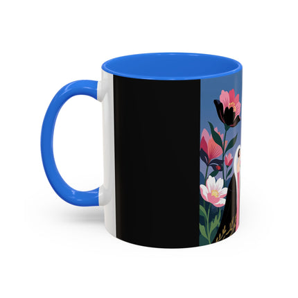 🌹🎄 The Lady Of The Candlelit Rose Tree Colorful Mug – Art Deco Christmas Garden