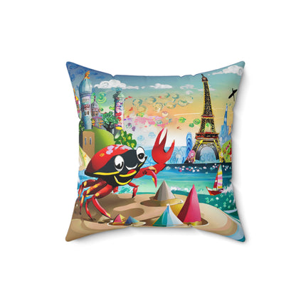 Crab Architect Spun Polyester Square Pillow