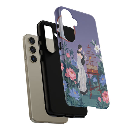 🌸🐦 The Lady Of The Garden Birdcage Phone Case – Art Deco Floral Elegance