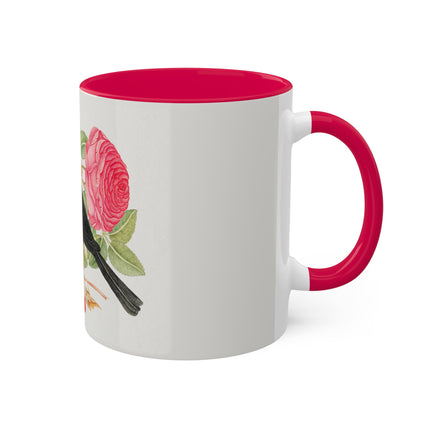 Blackbird with Roses by Anonymous Colorful Mugs, 11oz