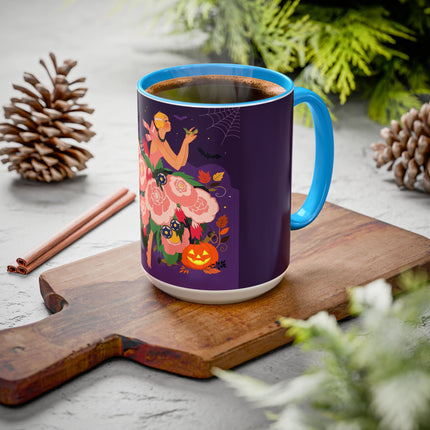 🌹🎃 The Lady Of The Haunted Rose Garden Colorful Mug – Romantic Halloween Charm
