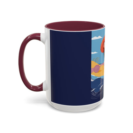 Beachside Promenade Colorful Mugs – Chic Summer Stroll & Coastal Glamour