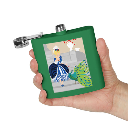 Peacock Courtesan Flask – Whimsical Elegance & Royal Splendor
