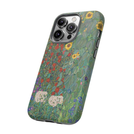 Farm Garden with Sunflowers by Gustav Klimt Phone Cases