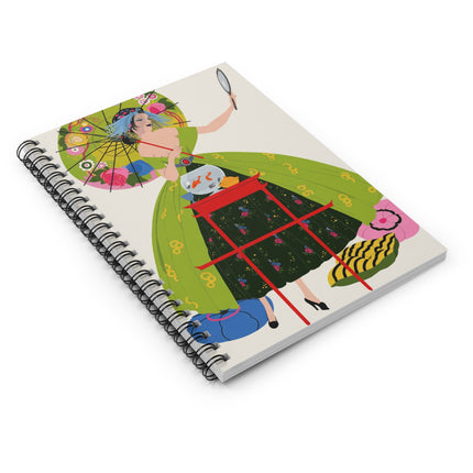 Lady with the Golden Fish Spiral Notebook – Whimsical Fashion & Playful Elegance
