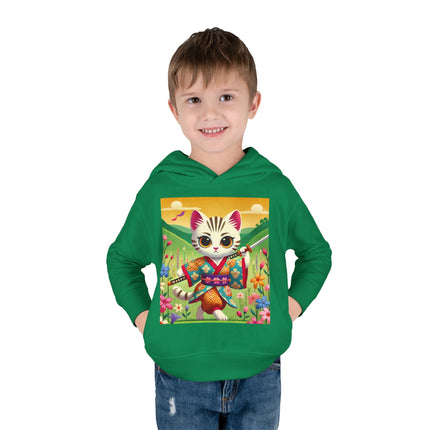 Samurai Kitten Toddler Pullover Fleece Hoodie