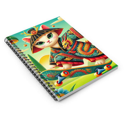 Dragon Dance on Wheels Spiral Notebook - Ruled Line