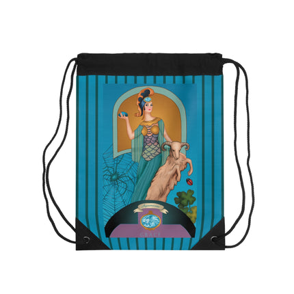 March & Aquamarine Zodiac Drawstring Bag
