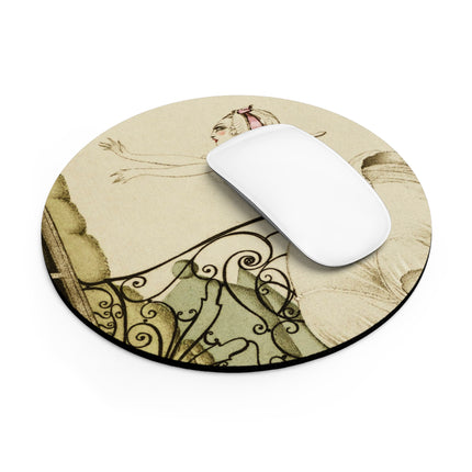 Sur talons rouges (On Red Heels) pl 02 by Gerda Wegener Mouse Pad, Round and Rectangle