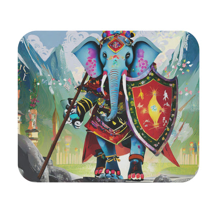 Cyberpunk Elephant Mouse Pad, Rectangle