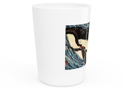 Miyamoto no Musashi Attacking the Giant Whale by Utagawa Kuniyoshi Ceramic Shot Glass