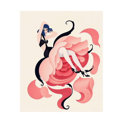 🌹🖤 The Lady Of The Midnight Rose Matte Vertical Poster – Art Deco Floral Fashion