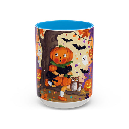 🎃🐈‍⬛ The Pumpkin Child’s Halloween Parade Colorful Mug – Whimsical Storybook Charm