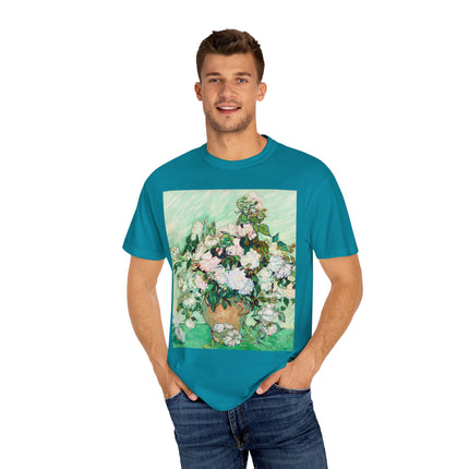 Roses by Vincent Van Gogh Unisex Garment-Dyed T-shirt