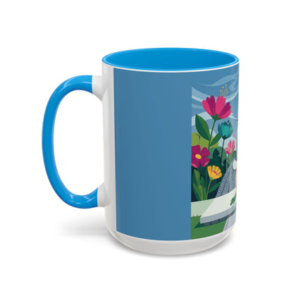 The Lady Of The Secret Garden Colorful Mugs – Art Deco Botanical Elegance