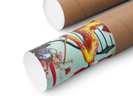 Reading In A Painted Garden Matte Vertical Posters