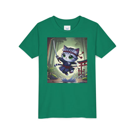 Moonlit Samurai Kitty Youth Short Sleeve Tee
