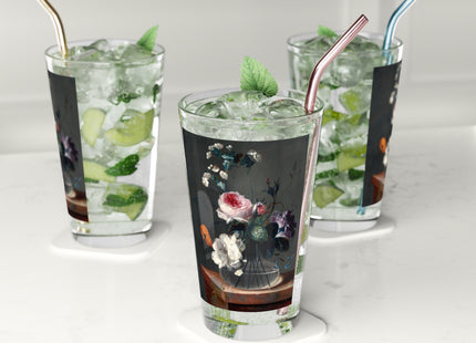 Floral Still Life by Johann Baptist Drechsler Glass, 16oz