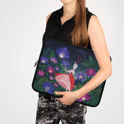 🌙🌺 The Lady Of The Midnight Garden Laptop Sleeve – Art Deco Floral Fantasy