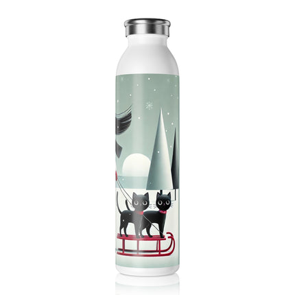 Red Sled & Curious Cats Slim Water Bottle