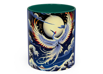 Majestic White Crane Colorful Mugs (11oz, 15oz)
