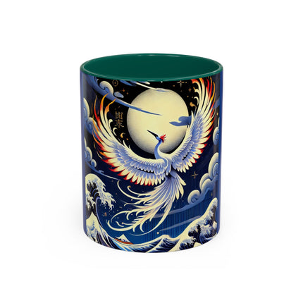 Majestic White Crane Colorful Mugs (11oz, 15oz)