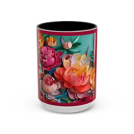 Peonies in Full Bloom Colorful Mugs (11oz, 15oz)