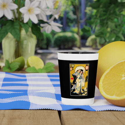 Golden Embrace Ceramic Shot Glass
