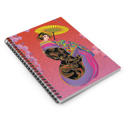 Enchanting Geisha Spiral Notebook - Ruled Line
