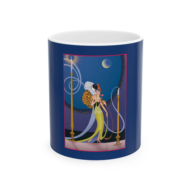 Smoke and Secrets: A Glamorous Encounter in Prohibition Era Ceramic Mug 11oz