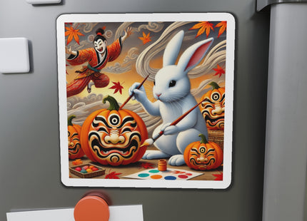Halloween Rabbit’s Kabuki Jack-o’-Lanterns Die-Cut Magnets (4 Sizes)