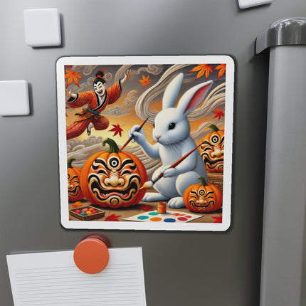 Halloween Rabbit’s Kabuki Jack-o’-Lanterns Die-Cut Magnets (4 Sizes)