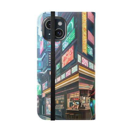 🐆🦜 Cybernetic Duets Flip Case – Neon Elegance & Digital Harmony