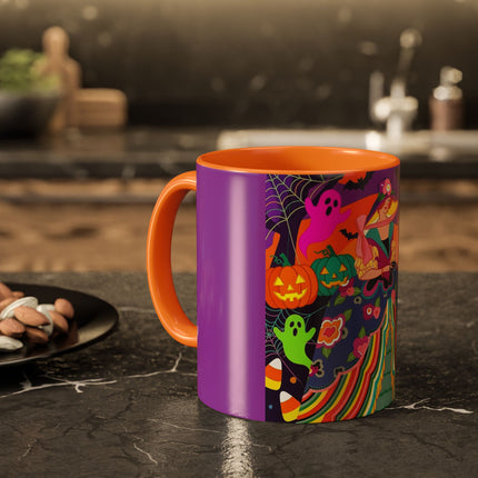 🌈👻 The Rainbow Ghost Masquerade Colorful Mug – Colorful Halloween Charm