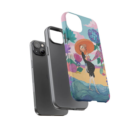 🌊☂️ The Lady Of The Flowered Seashore Phone Case – Art Deco Seaside Fashion